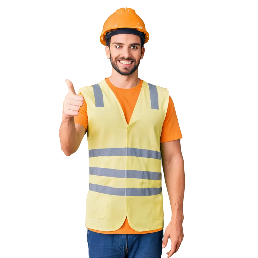 Warehouse-Employee-with-Orange-Safety-Helmet-PNG-Image-Essential-Gear-for-Industrial-Safety