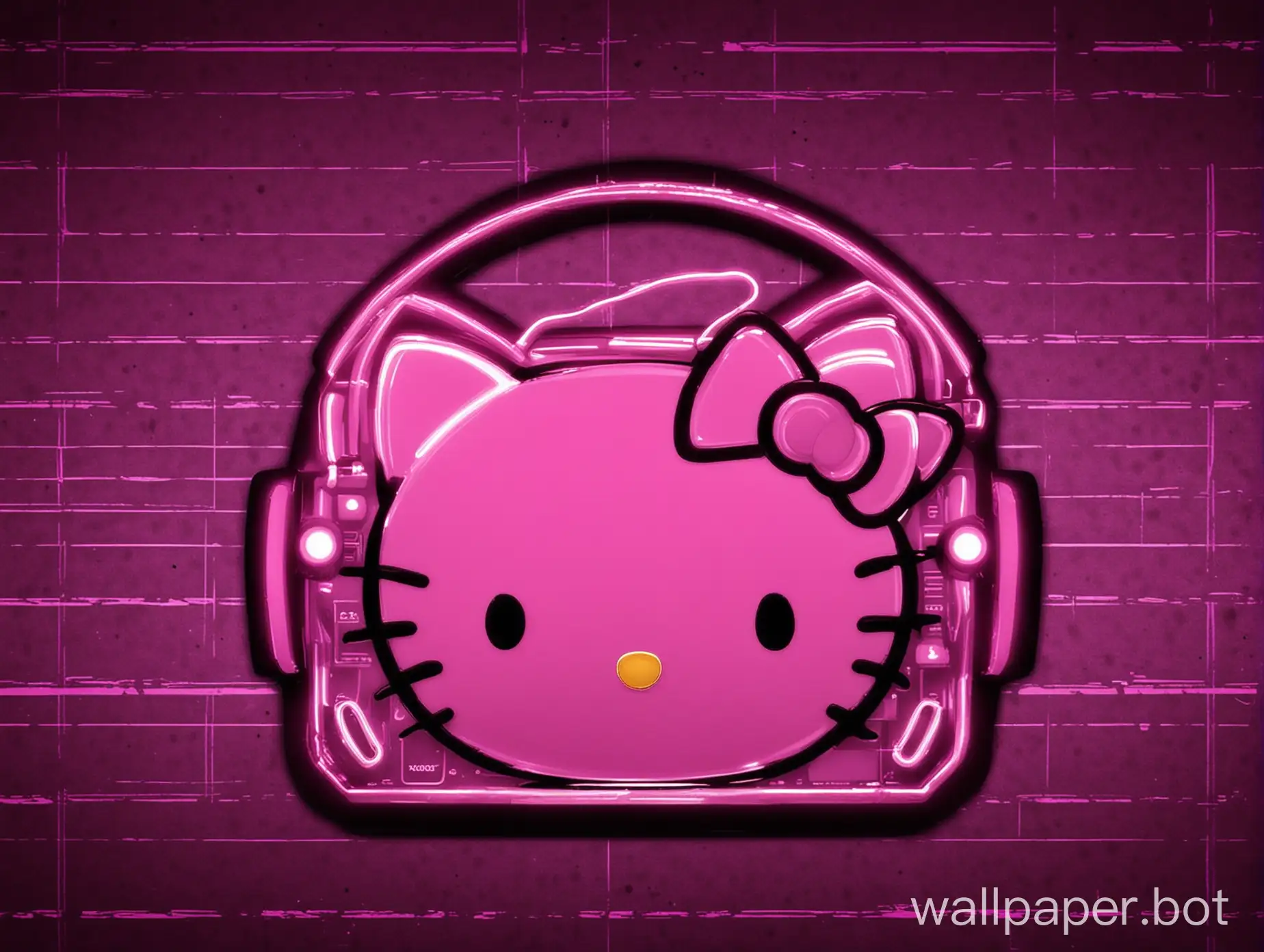 Neon-Hello-Kitty-DJ-Desktop-Background-in-Hot-Pink