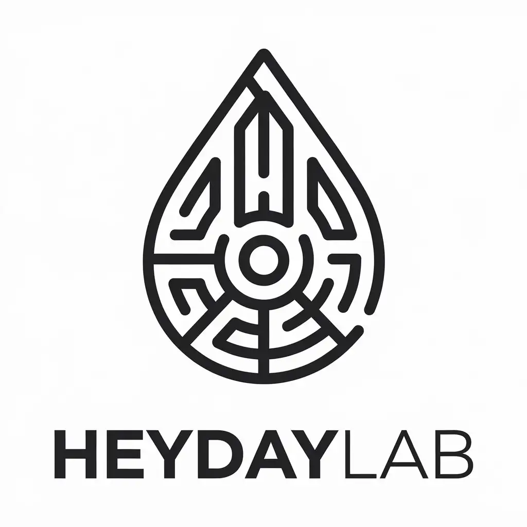 LOGO-Design-For-HeyDayLab-Modern-Drop-Symbol-on-Clear-Background