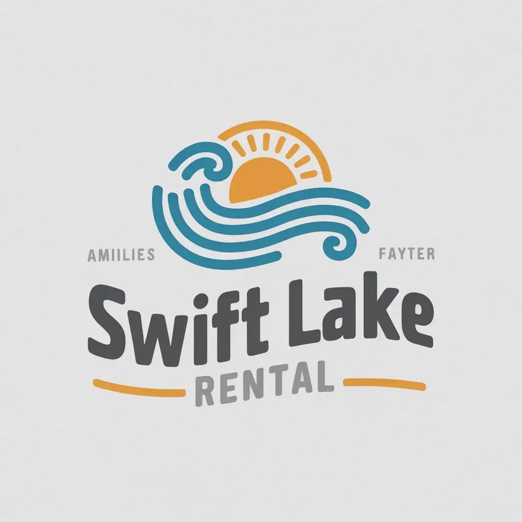 LOGO Design for Swift Lake Rental Playful Lake Imagery with Black Gray Color Scheme