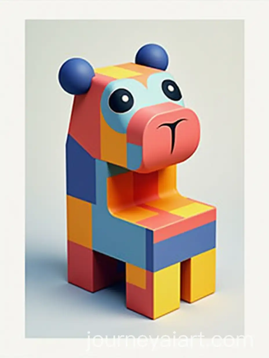 Abstract-Geometric-3D-Animal-Design-with-Colorful-Cubes