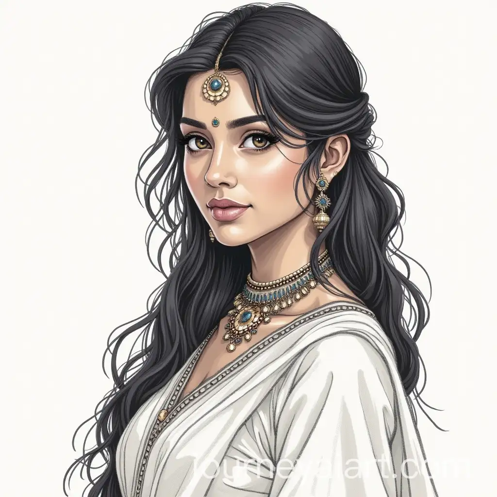Traditional-Indian-Woman-Sketch-Portrait