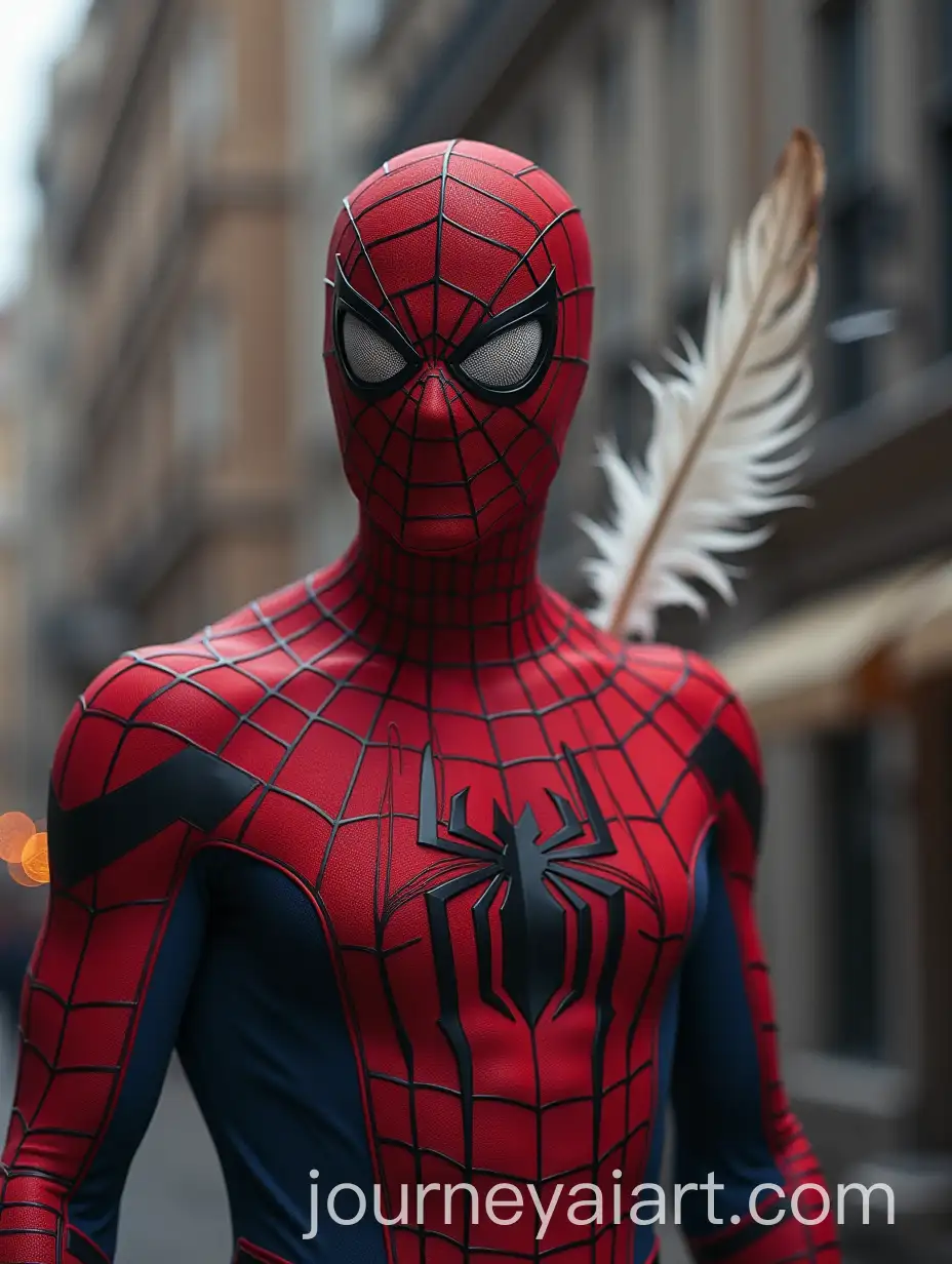 Feather-with-Spiderman-Suit-Artwork-in-34-Aspect-Ratio