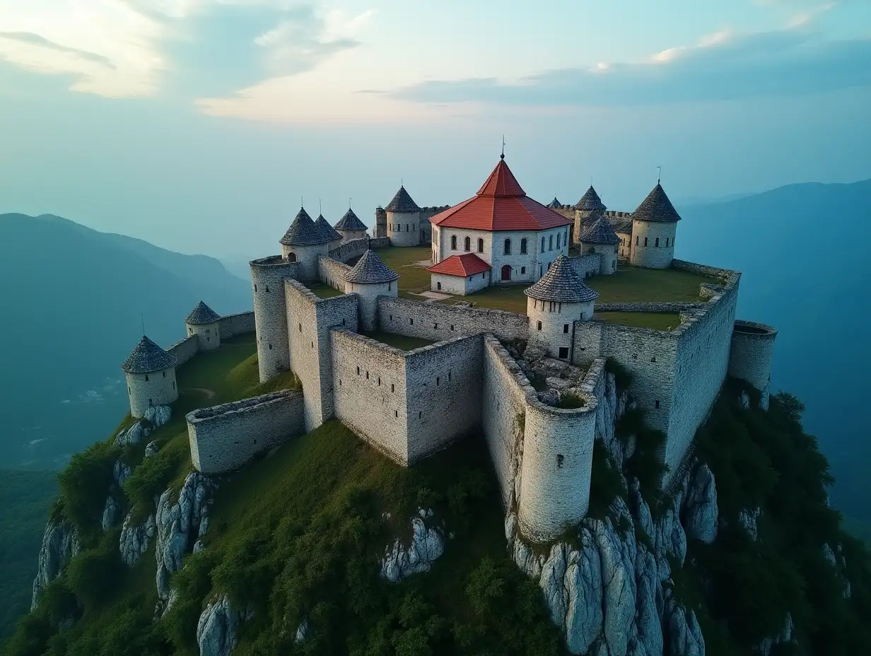 AerialAI-Image-Expansion-and-SEO-Drone-View-of-Mzovreti-Monastery-on-a-Rugged-Hilltop