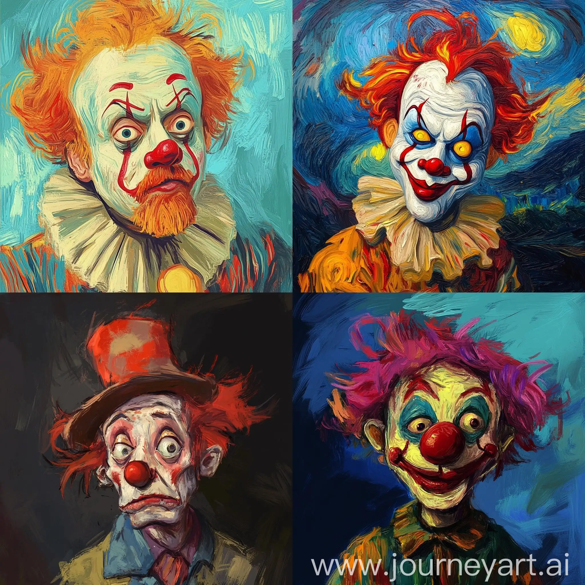 Whimsical-Cartoon-Clown-in-Van-Gogh-Style