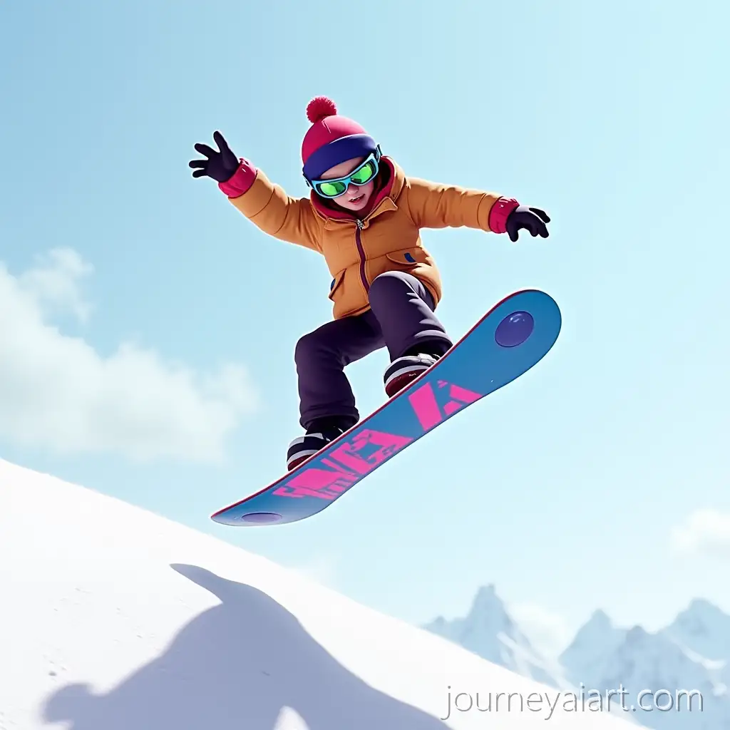 Freestyle-Snowboarder-Performing-Trick-in-Retro-2000s-Video-Game-StyleSnowboarder-Freestyle-Trick