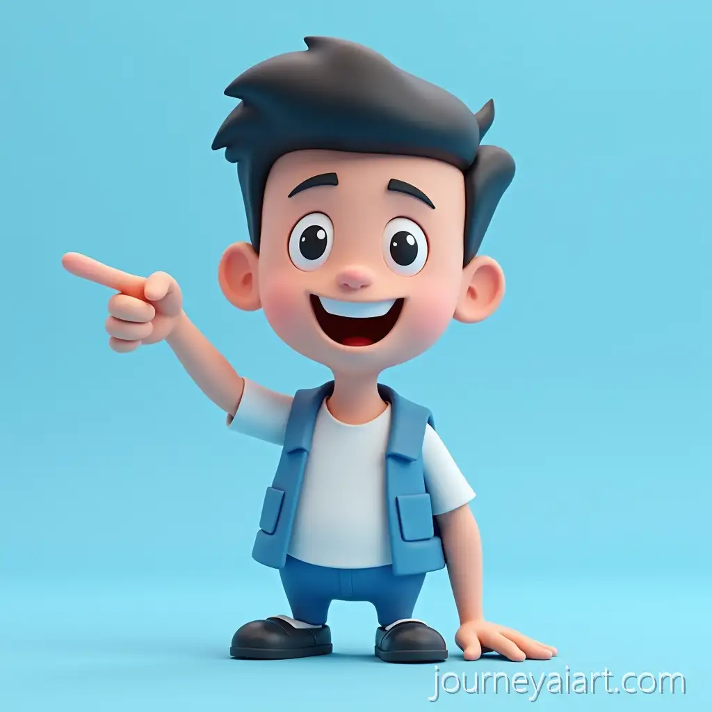3D-Cartoon-Character-Smiling-and-Pointing-to-theSmiling-3D-Character-Illustration-Left-on-a-Blue-Background