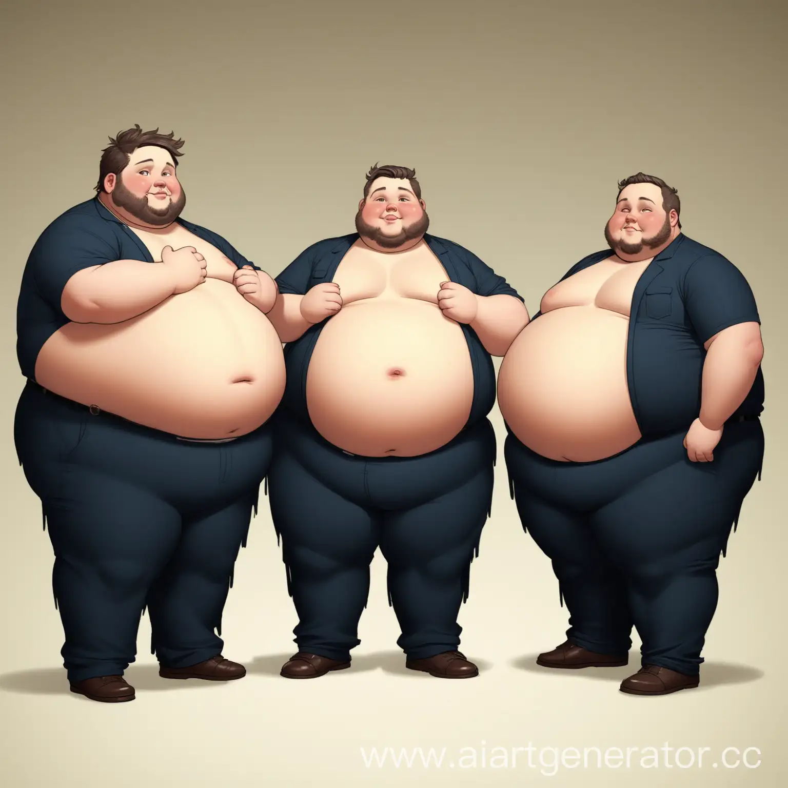 Playful-Chubby-Boys-with-Big-Bellies-Enjoying-a-Summer-Day