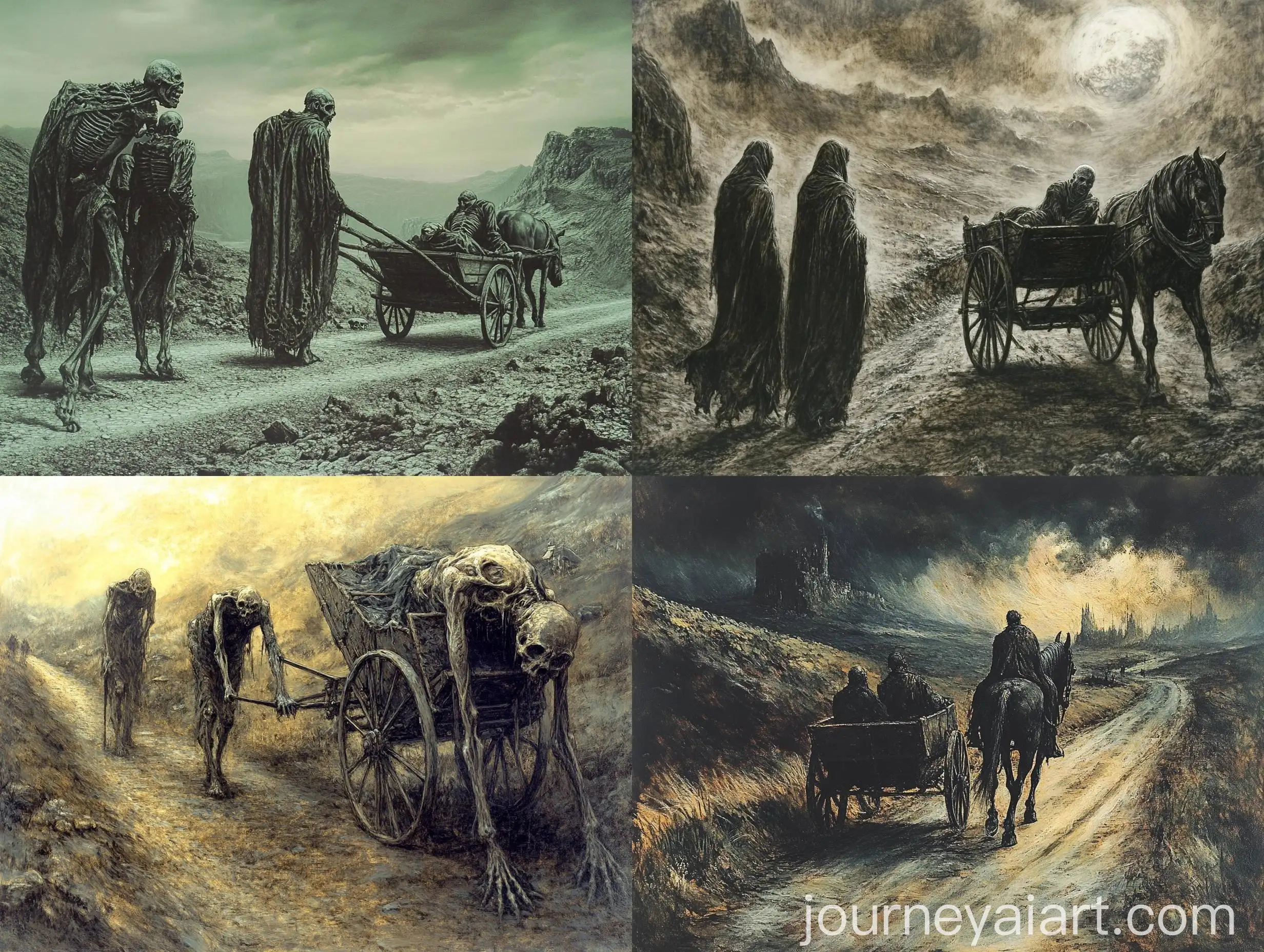 Exhausted-PlagueStricken-Travelers-with-Sick-Horse-Cart