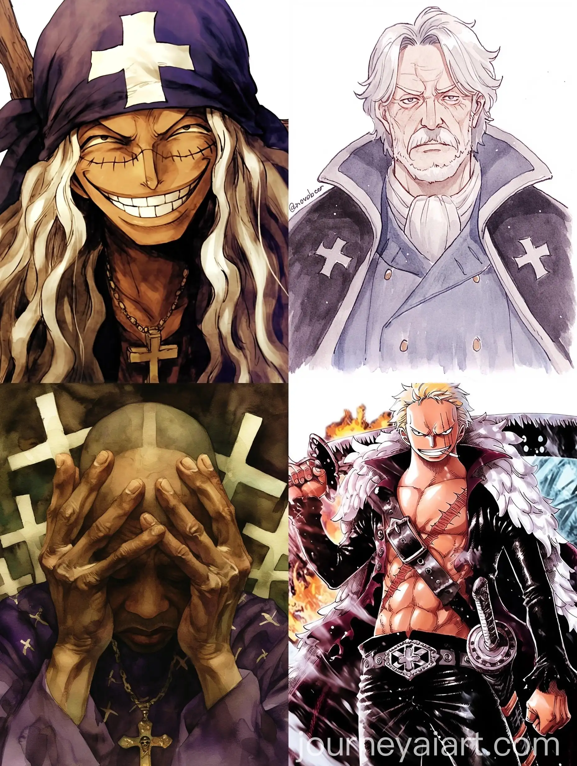 Watercolor-Manga-Pirate-Character-with-Dark-Skin-and-Purple-Shirt