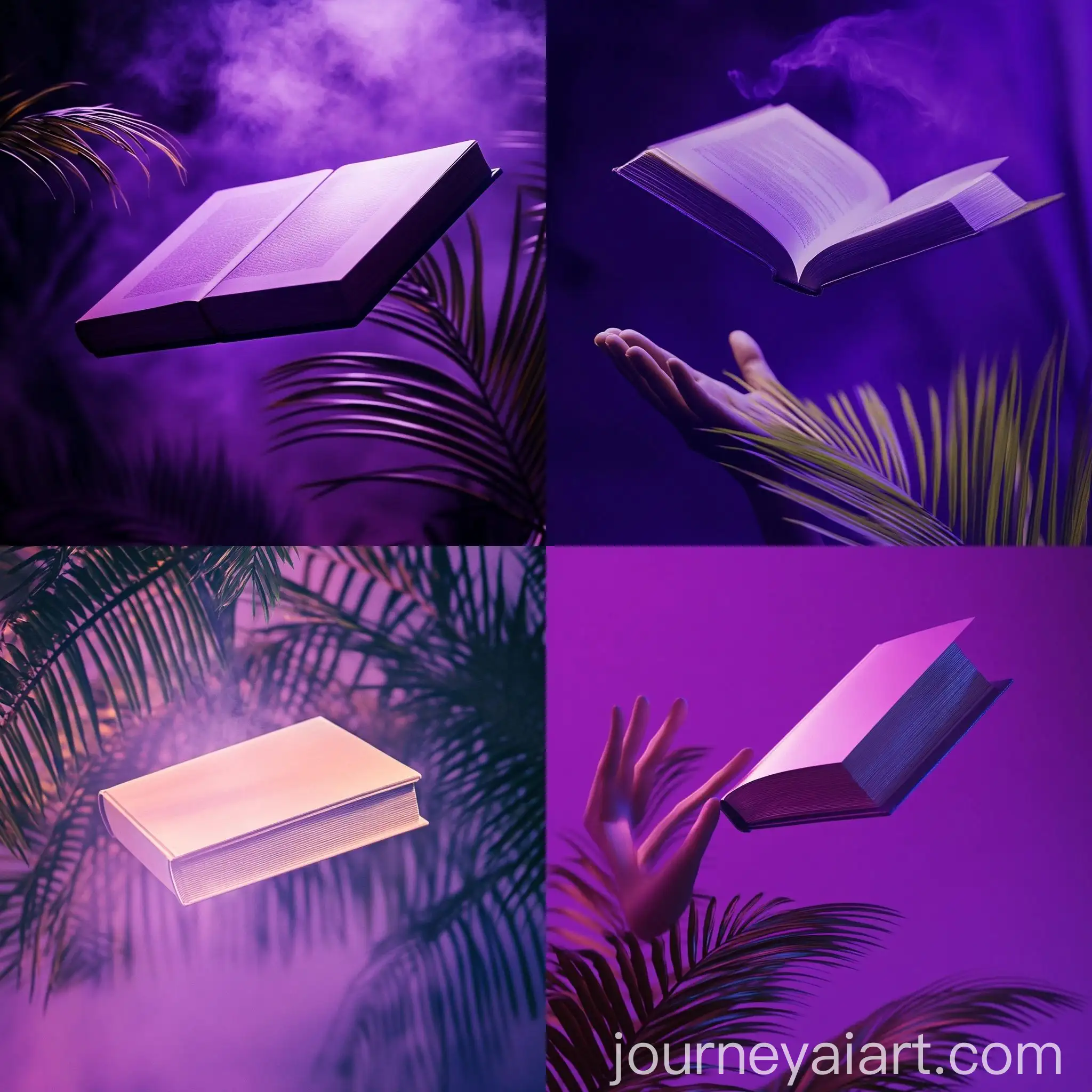 Levitating-Book-with-Purple-Background