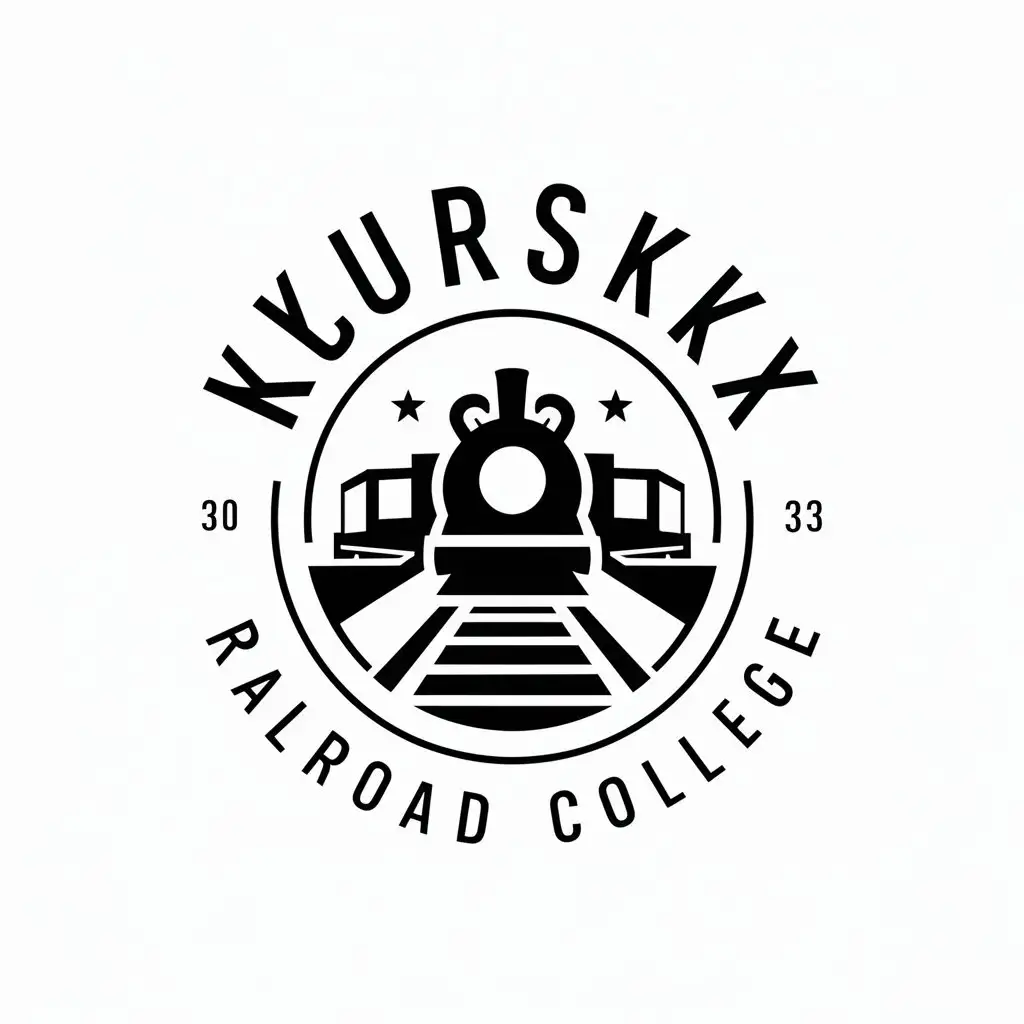 LOGO-Design-for-Kursky-Railroad-College-Locomotive-Tracks-in-Vector-Style