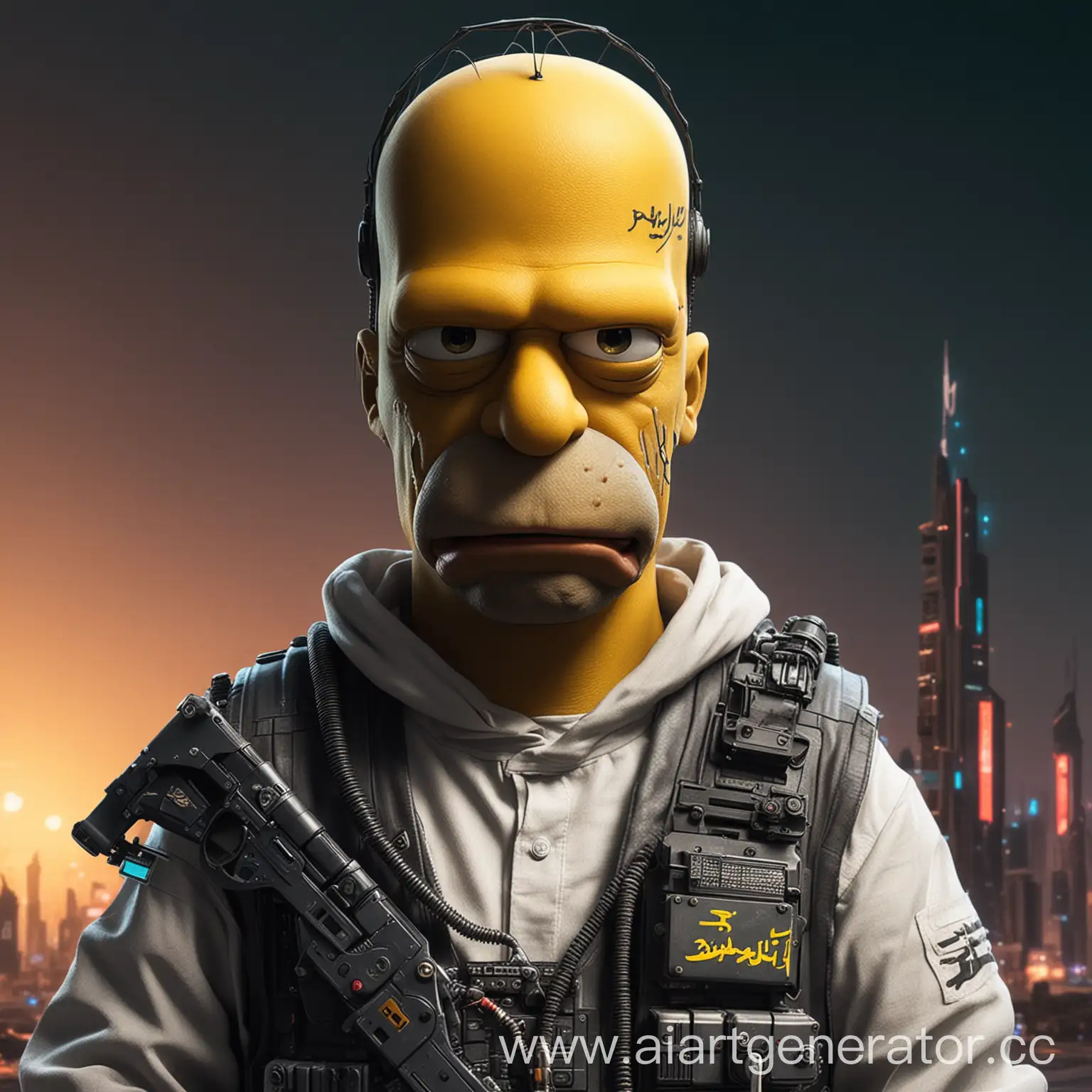 Cyberpunk-Arab-Funny-Homer-Simpson-Character