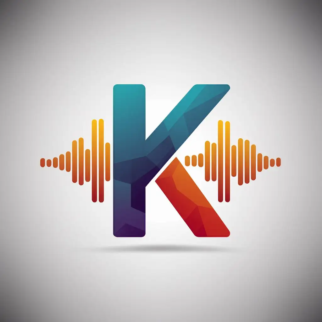 LOGO Design for K Artistic Sound Wave Wordmark in Fresh Modern Colors