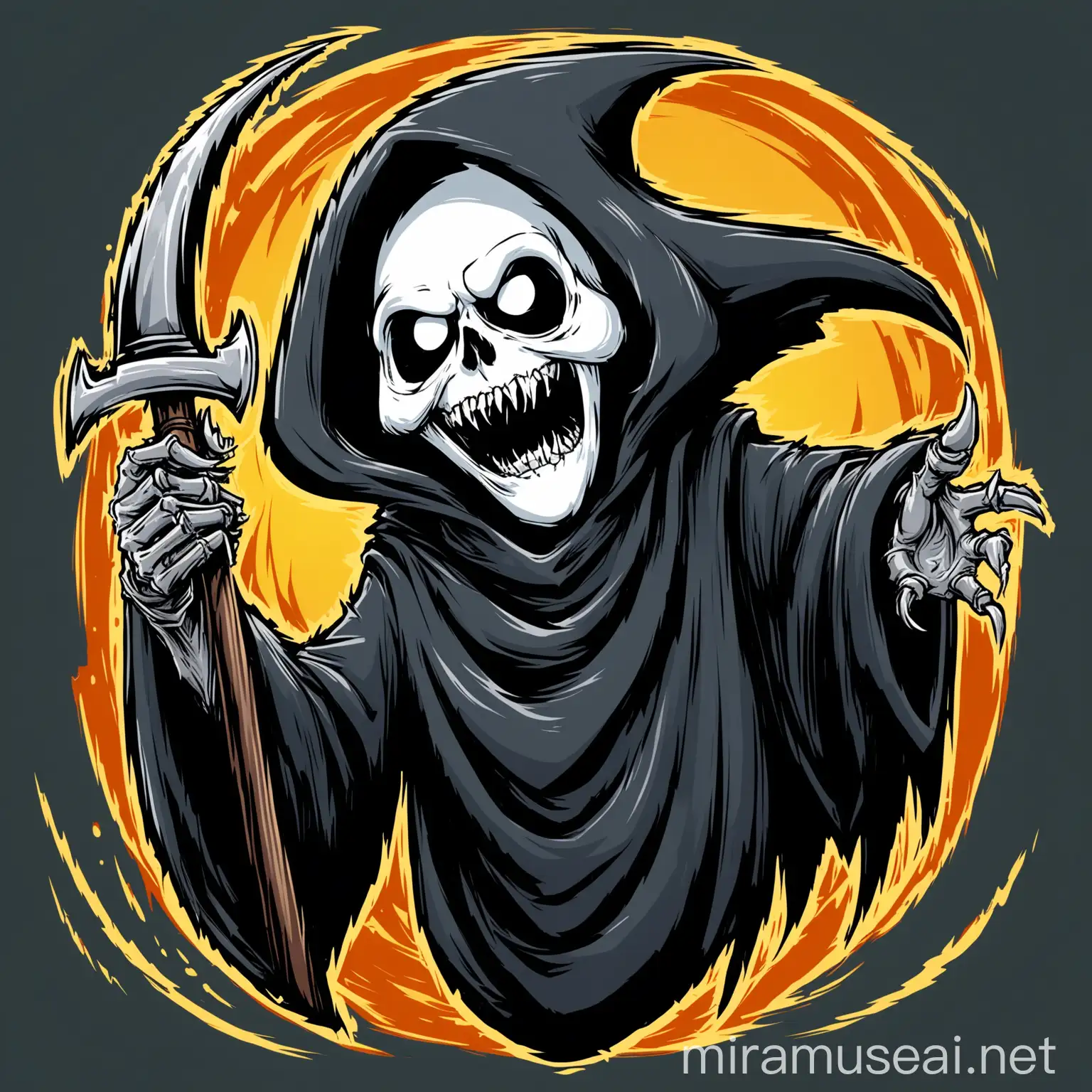 Stylized Fantasy Grim Reaper Laughing TShirt Poster