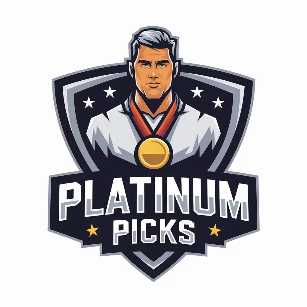 LOGO Design for Platinum Picks Sports Betting Man with Finance Industry Theme