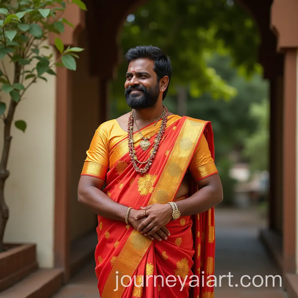 Traditional-Thanjavur-Man-in-Elegant-Saree