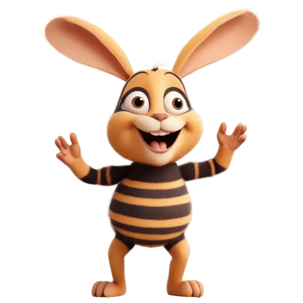 Bee-Looks-Like-a-Bunny-Jokes-Cartoon-PNG-Image-for-Whimsical-and-Humorous-Visuals