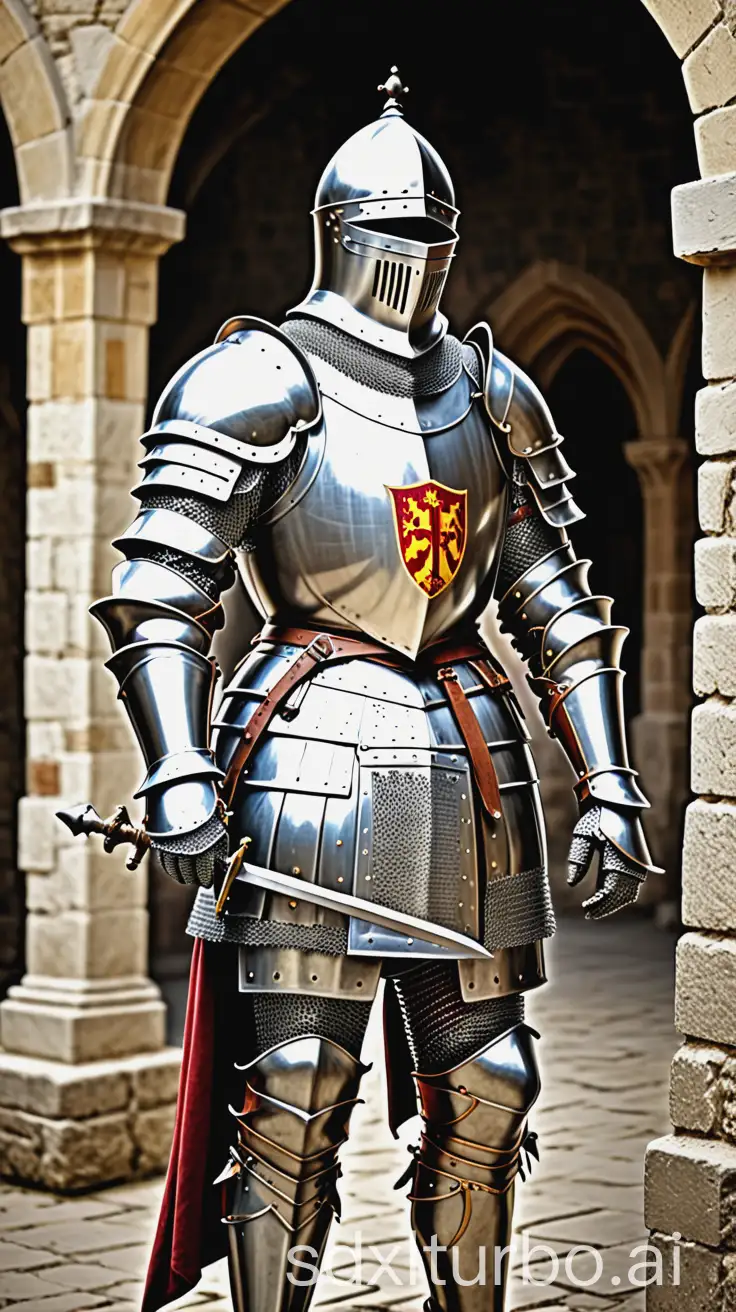 A medieval knight in his armor