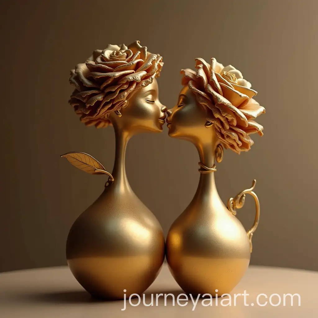 Golden-Coffee-Rose-Vase-and-Couple-Sharing-a-Kiss-in-a-Romantic-Setting