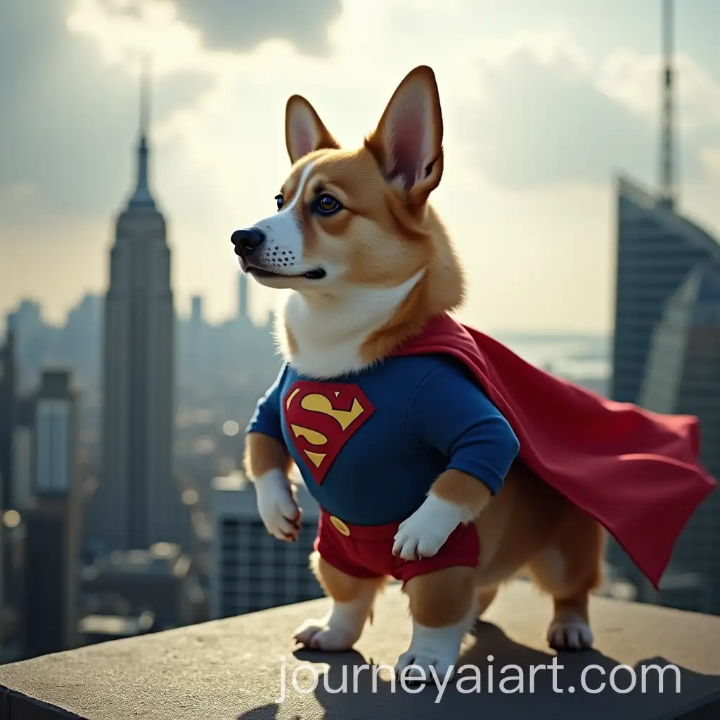 Humanized-Corgi-as-Superman-with-Cityscape-Background