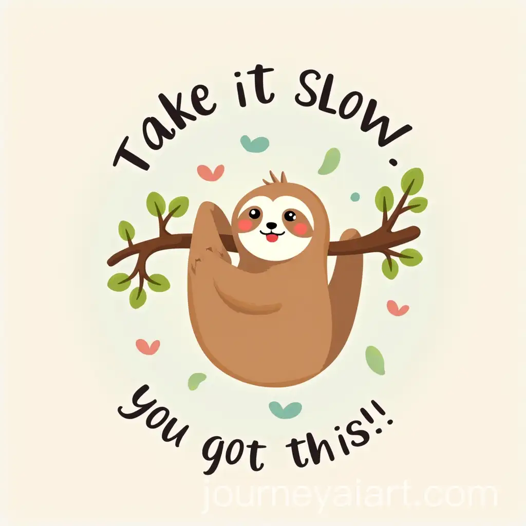 Cheerful-Cartoon-Sloth-Hanging-from-a-Branch-in-Soft-Pastel-Colors