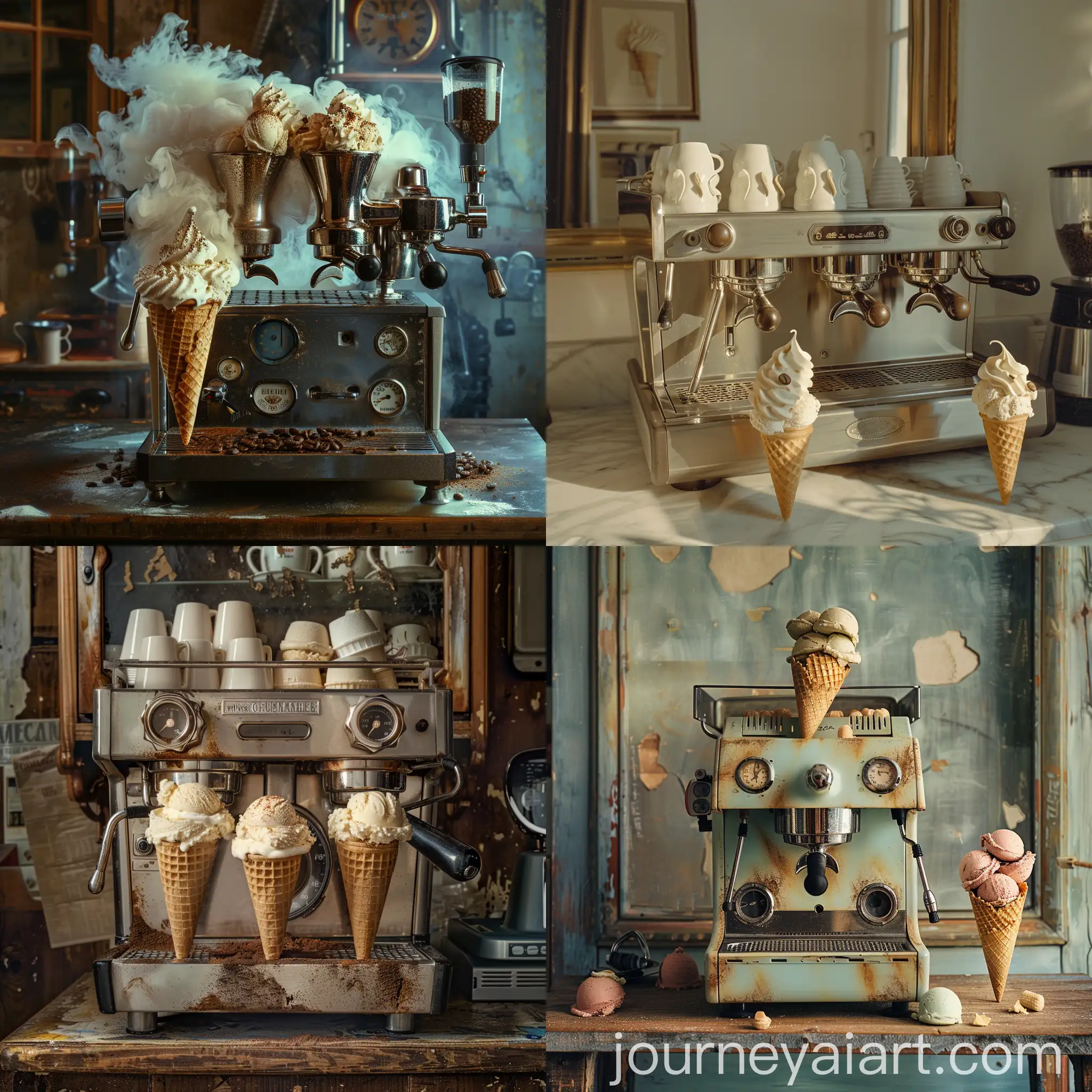 Coffee-Machine-with-Tempting-Ice-Cream-Cones