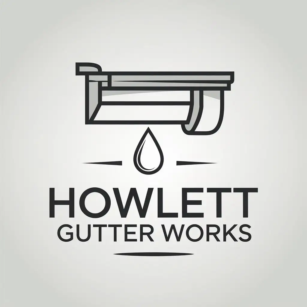 LOGO Design for Howlett Gutter Works Modern Minimalist Style with Gutter Elements