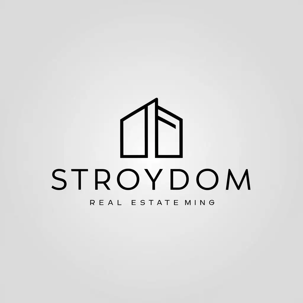 a logo design,with the text "StroyDom", main symbol:building,Minimalistic,be used in Real Estate industry,clear background