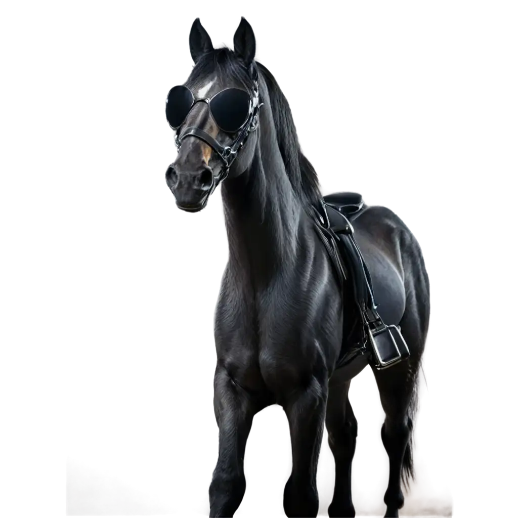 HighQuality-PNG-Image-of-a-Horse-with-Sound-and-Dark-Glasses-AIGenerated-Artwork