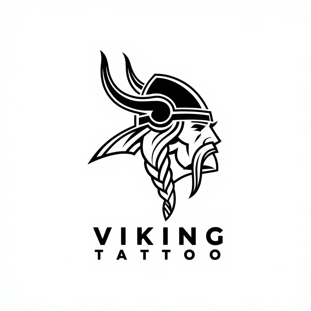 a vector logo design,with the text "Viking tattoo", main symbol:Fashionable logo for tattoo master,Moderate,be used in Entertainment industry,clear background