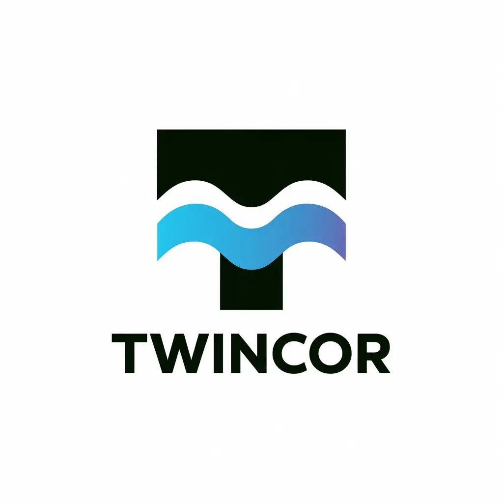 LOGO Design for TWINCOR Unique T Symbol with Vector Style on Clear Background