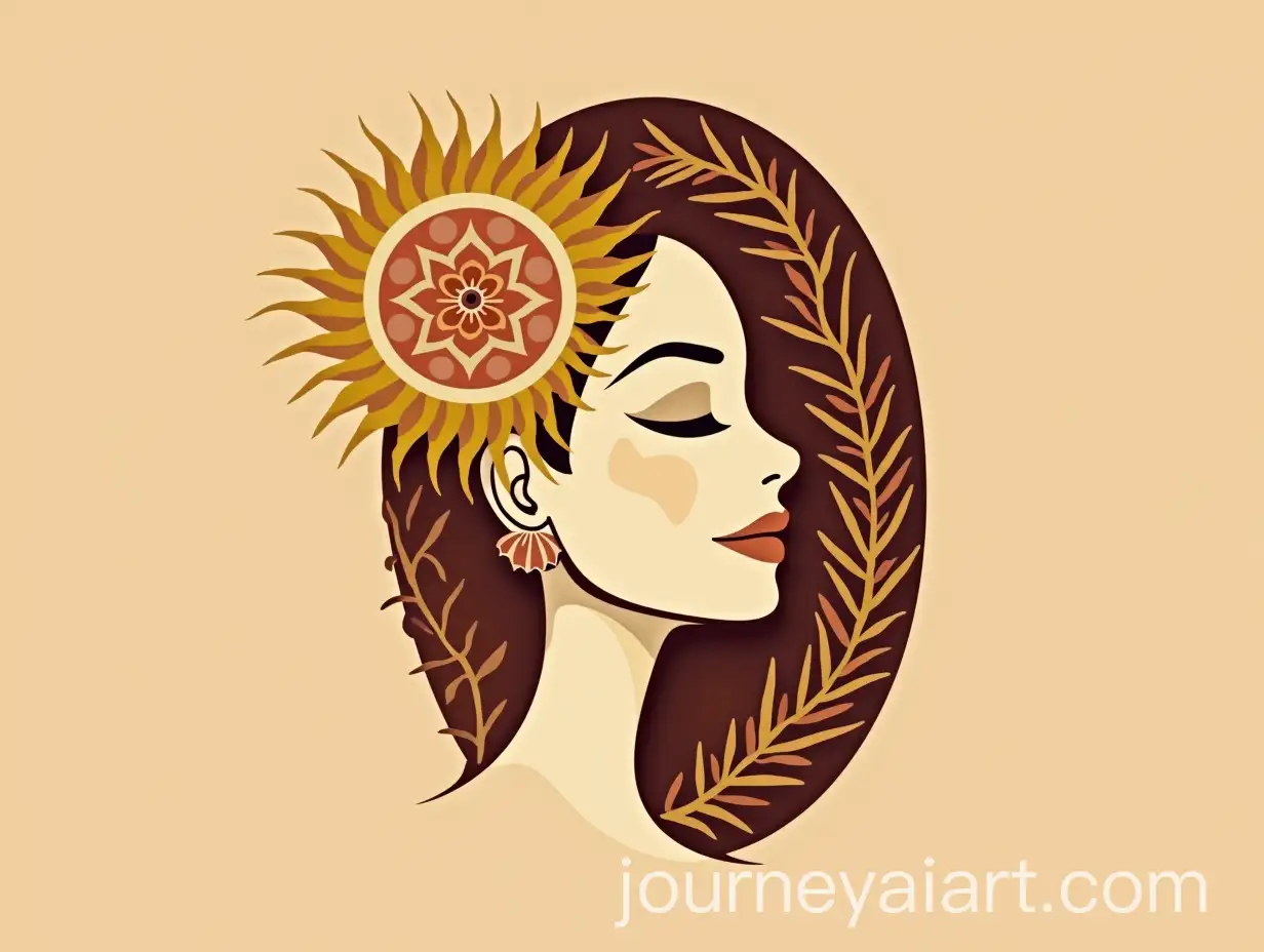 Elegant-Logo-Design-Featuring-a-Womans-Face-and-Sun-Symbol