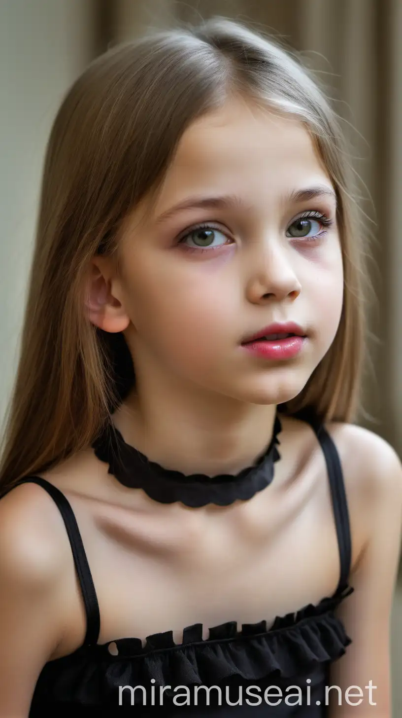 CloseUp of a Beautiful 12YearOld Ukrainian Girl with Soft Makeup and Juicy Lips