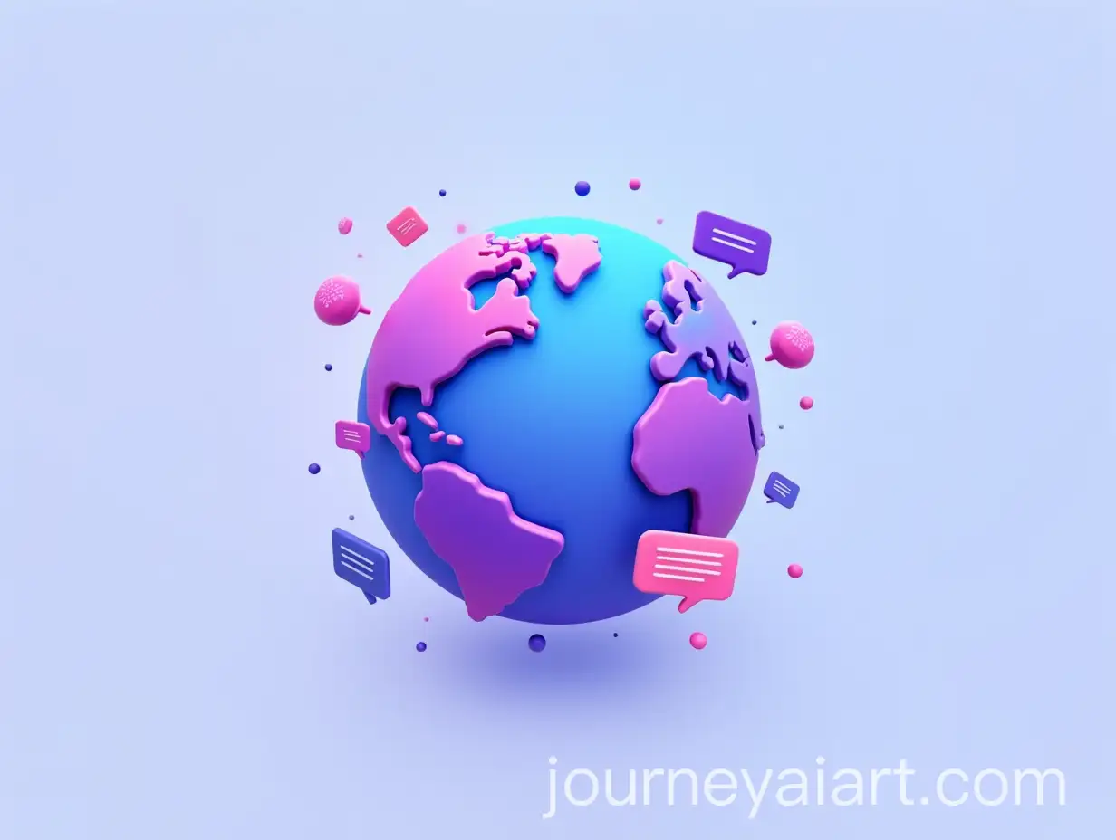 3D-Globe-with-Chat-Bubbles-and-Messaging-Icons-Representing-Global-Communication