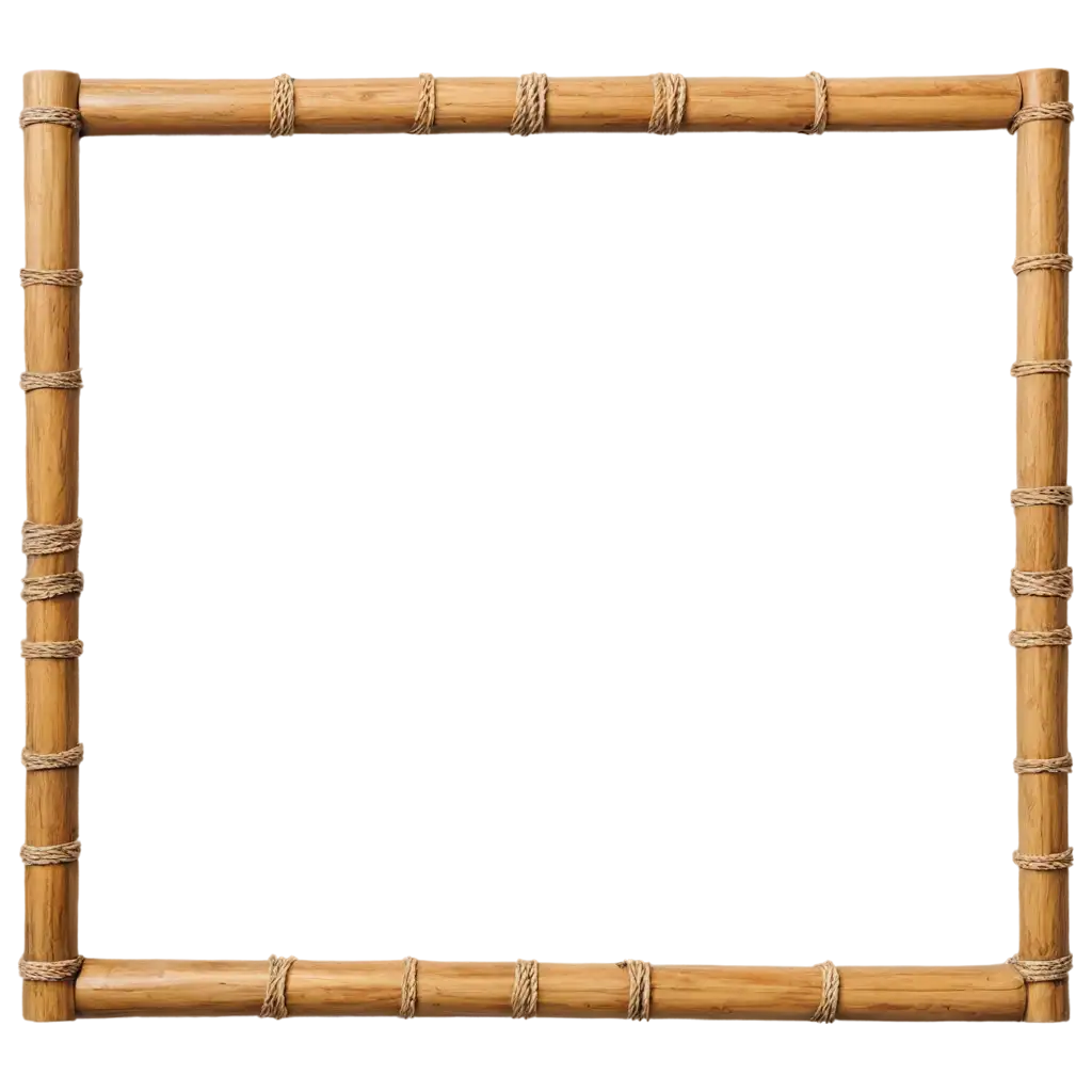 PNG-Image-of-a-Rustic-Bamboo-Frame-with-Weathered-Parchment-Tropical-Vintage-Aesthetic