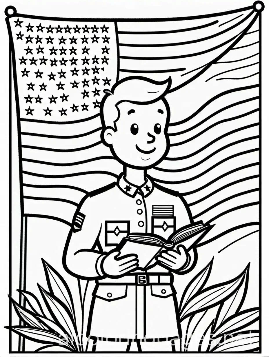 American-Male-Christian-Soldier-Reading-Bible-Coloring-Page