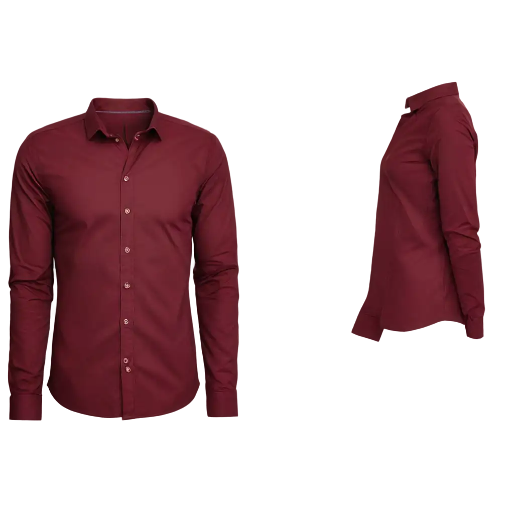 Highly-Realistic-3DRendered-Maroon-Shirt-PNG-with-Front-and-Back-Views-for-Premium-Apparel-Visualization