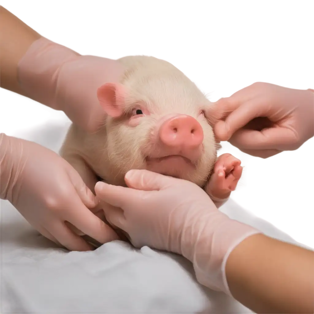 HighQuality-PNG-Image-Newborn-Pig-with-Mans-Hands-in-Surgical-Gloves