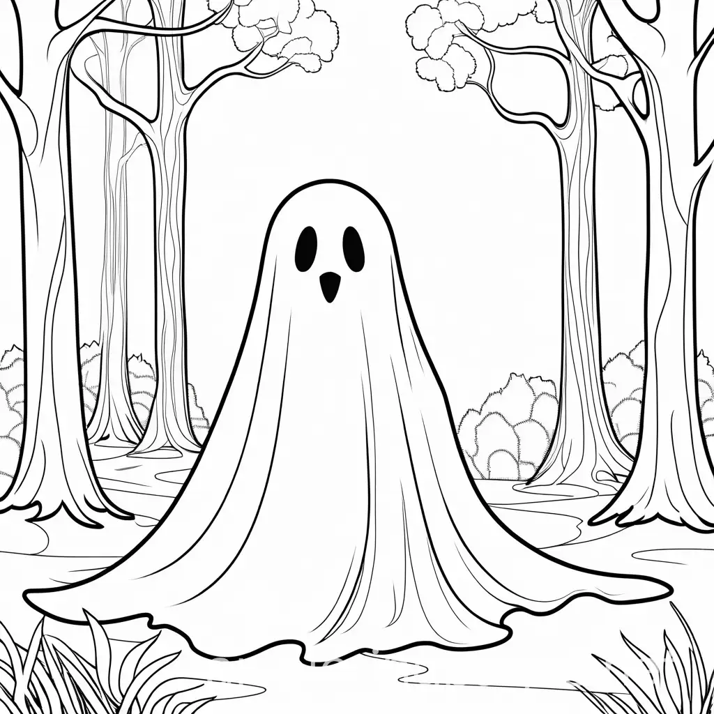 Playful-Ghost-Relaxing-in-a-Serene-Forest