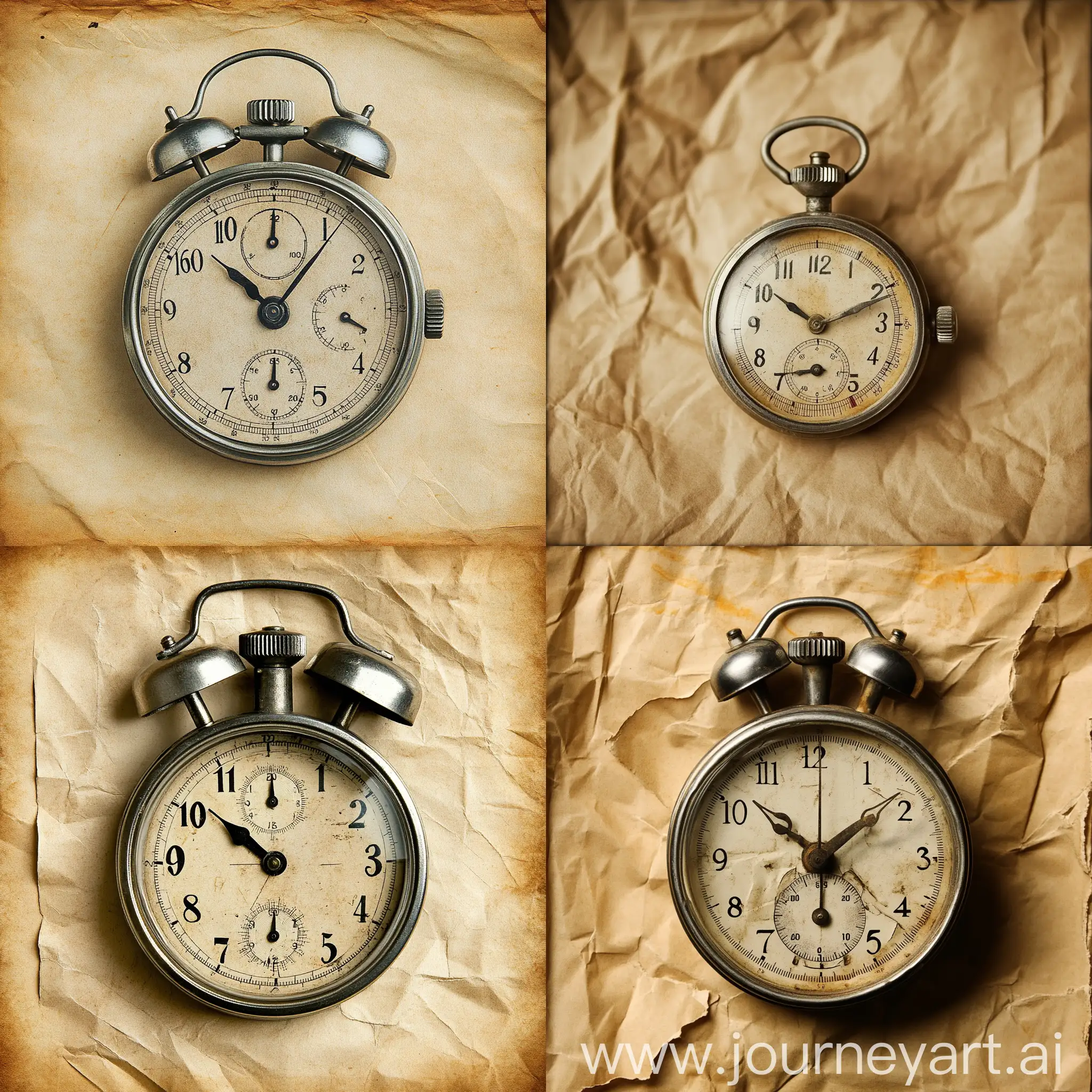 Vintage-Stopwatch-on-Aged-Paper-Background