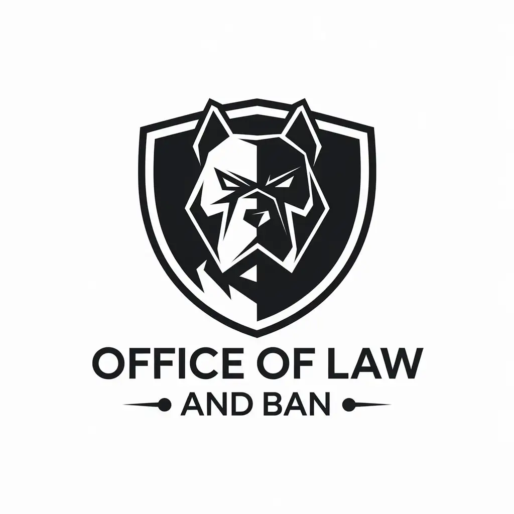 LOGO Design for Office of Law and Ban Sharp Watchdog Security Guard with Minimalist Tech Theme