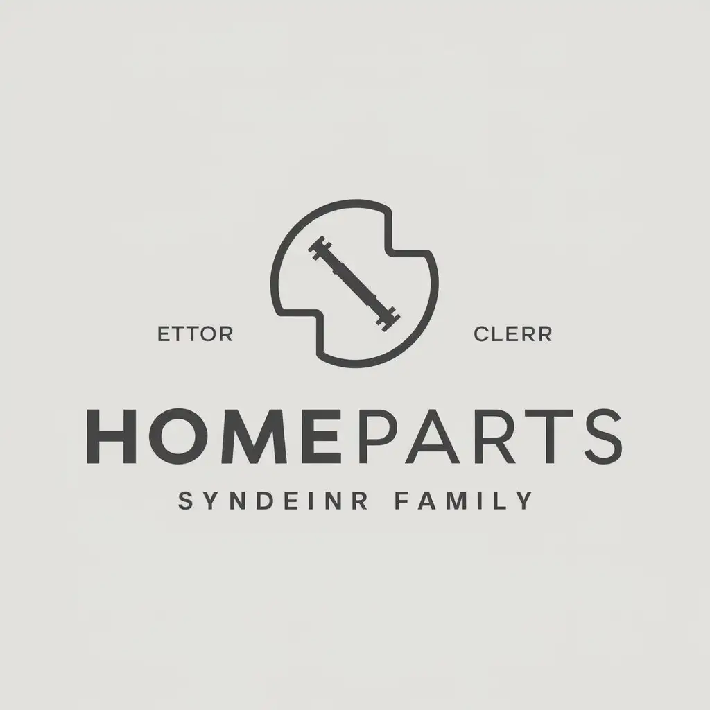 a vector logo design,with the text "HomeParts", main symbol:a part symbol,Minimalistic,be used in Home Family industry,clear background