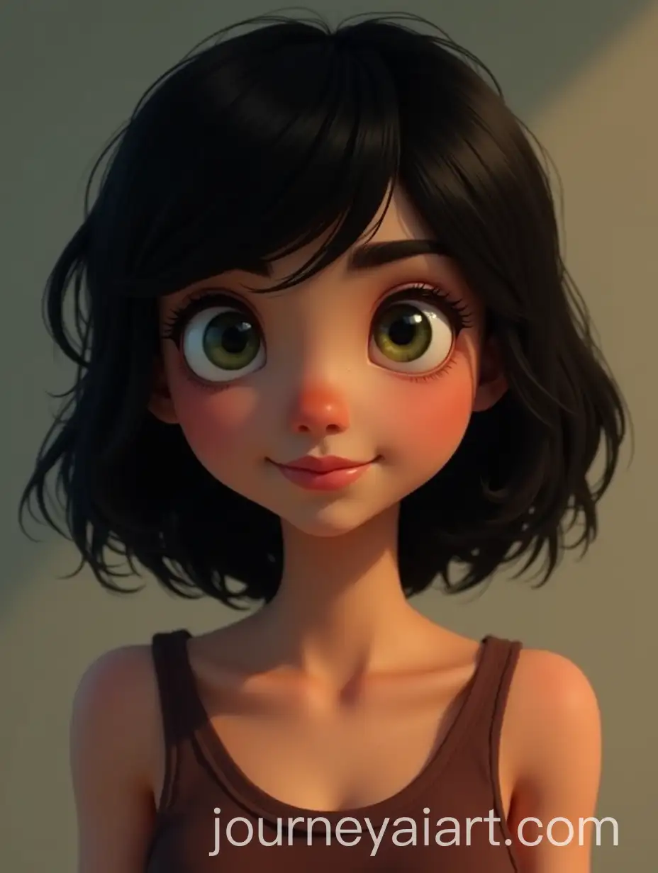 24YearOld-Woman-with-Black-Hair-and-Dark-Green-Eyes-in-Pixar-Style
