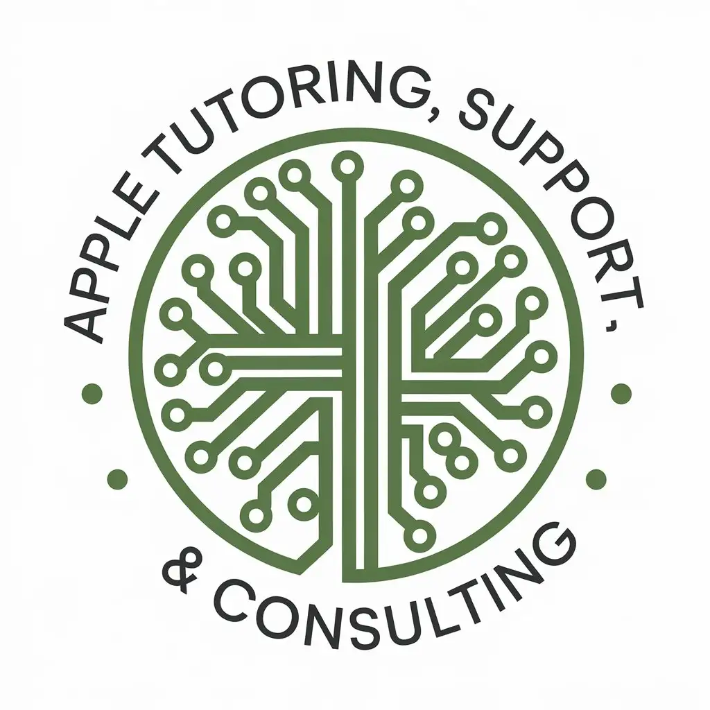 LOGO Design For Apple Tutoring Support Consulting Green Circuits Symbolizing Growth and Technology