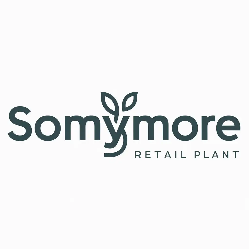 a logo design,with the text "Somymore", main symbol:plant,Moderate,be used in Retail industry,clear background