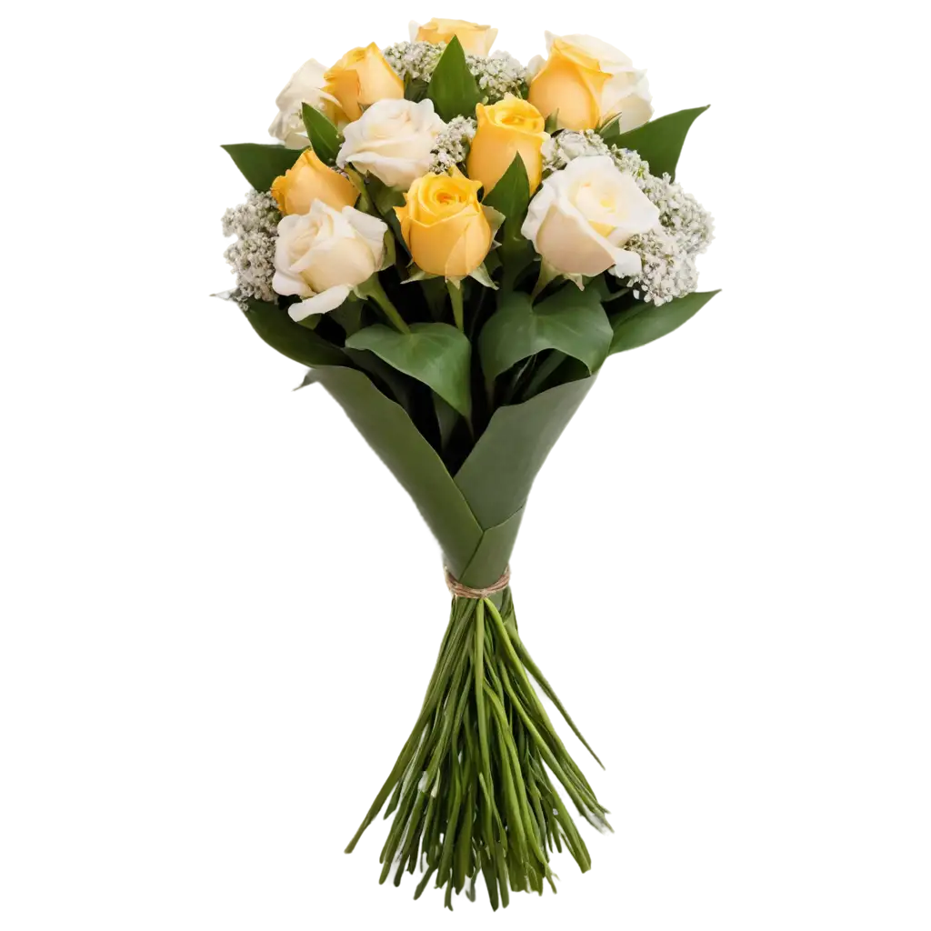 Vibrant-Yellow-Roses-Bouquet-PNG-Image-with-Lush-Greenery-Perfect-for-Webshops