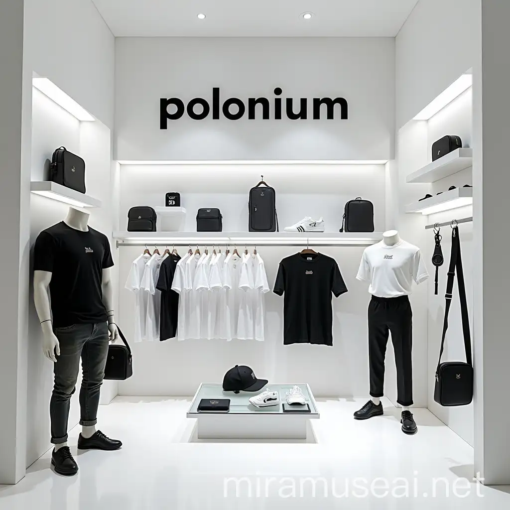 Minimalist Urban Clothing Store Showcase with Futuristic Vibe