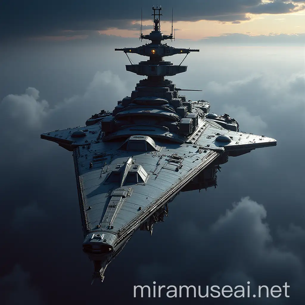 Majestic Russian Galactic Empire Battleship in Star Wars Aesthetic