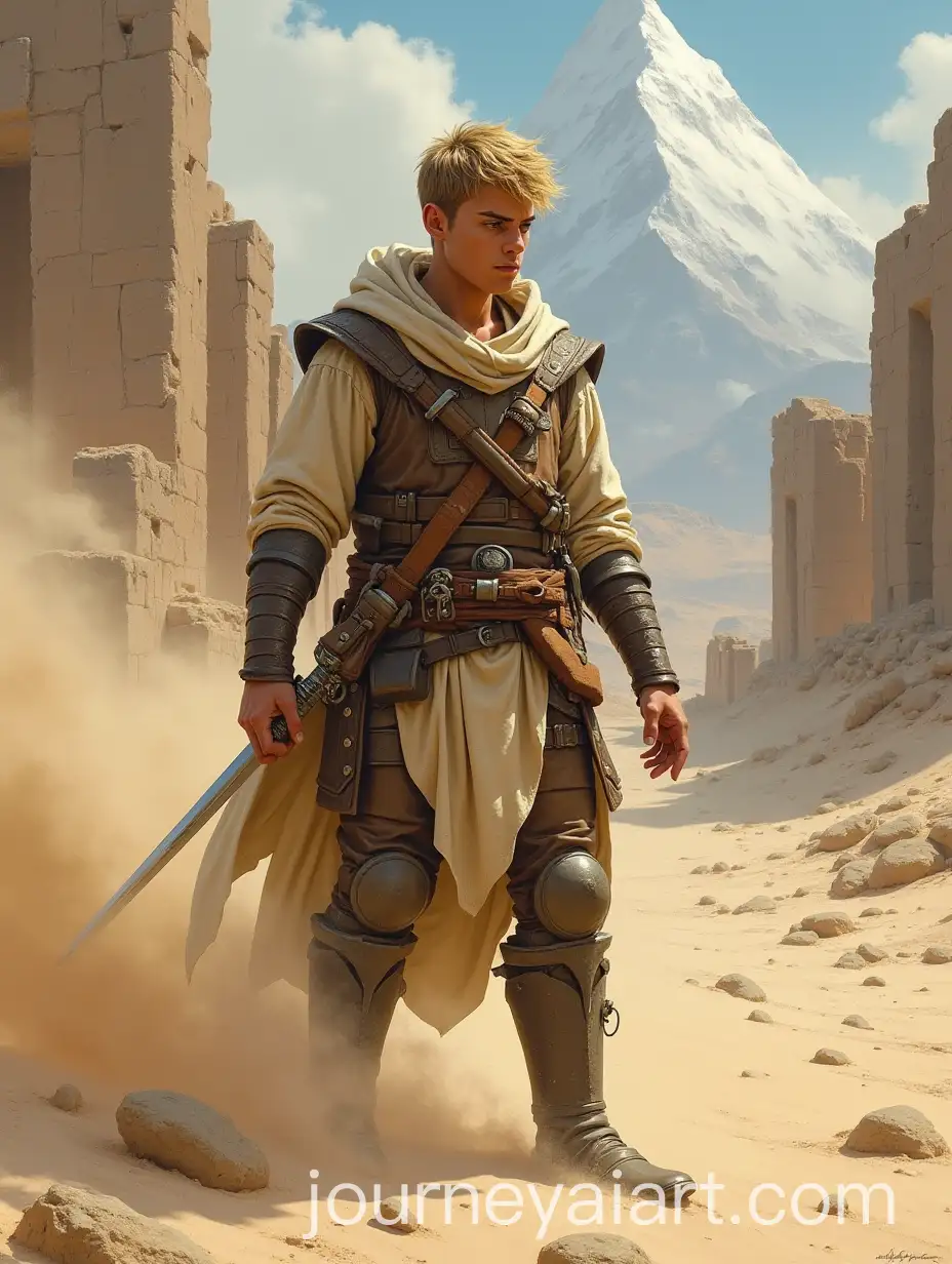 Young-Terramancer-Archaeologist-Levitating-Sand-and-Stones-in-Ancient-Ruins
